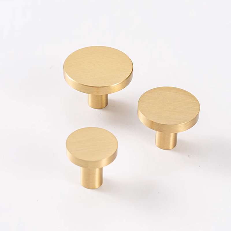 Furniture Hardware Parts - Round Brass Kitchen Cabinet Drawer Knobs