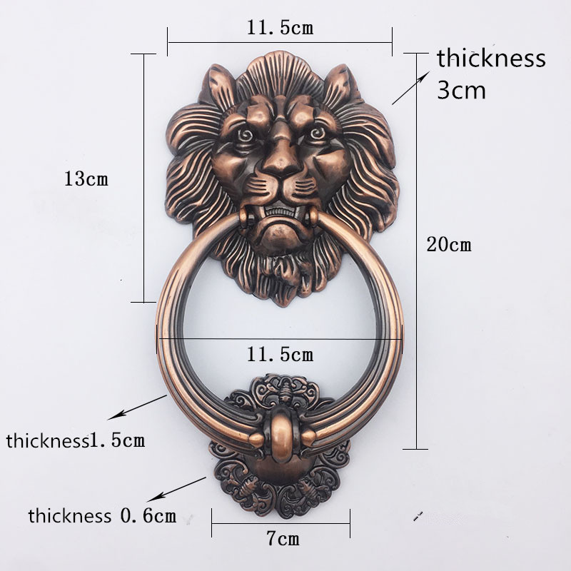 Furniture Hardware Parts - Antique Bronze Lion Head Handle Door