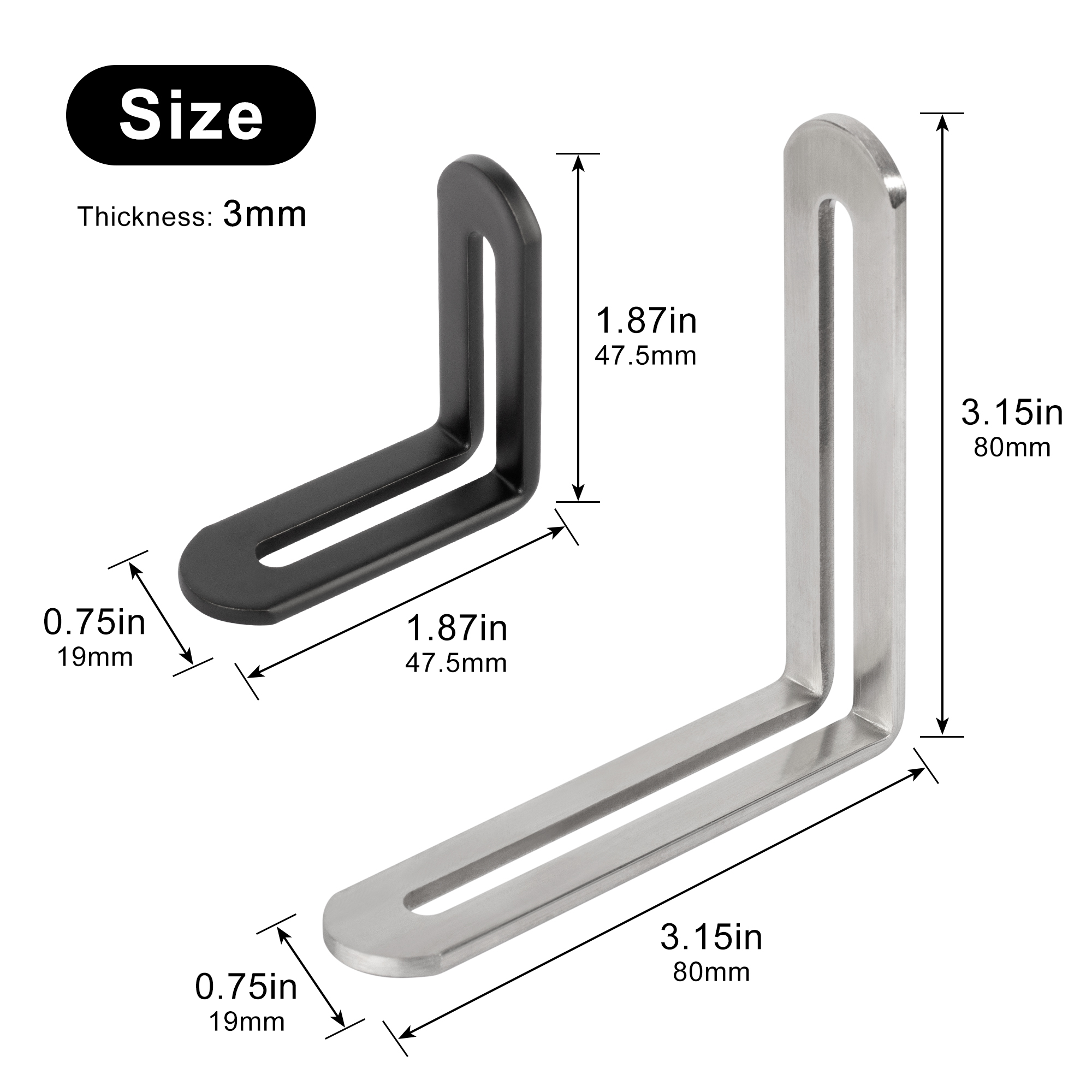 2pcs Corner Brackets Stainless - Furniture Hardware Fixing Screws recensie en prijs